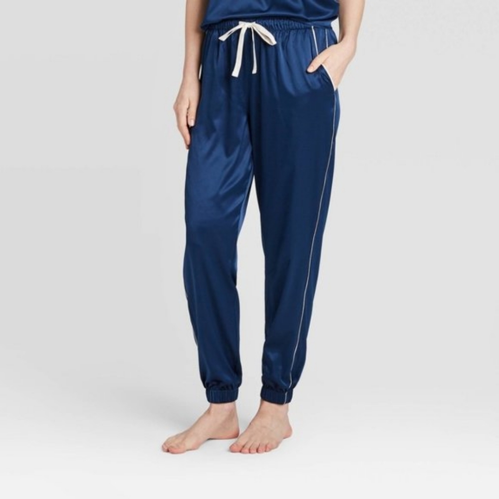 Like New Stars Above Blue Satin Pajama Set, Size M